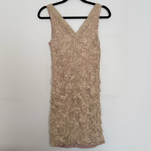 Express Vintage Lace Overlay Mini Dress in Cream - Picture 3 of 4